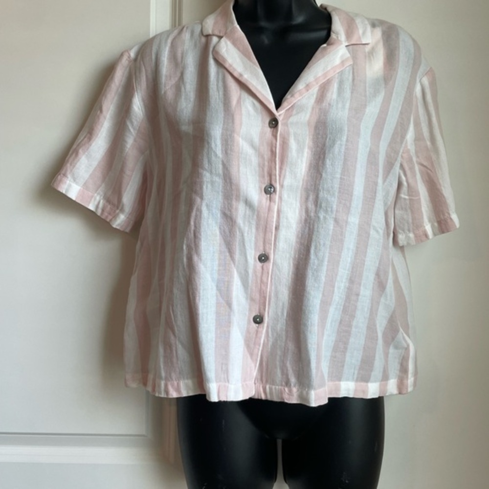 Sincerely Jules Pink and White Striped Sleep Shirt